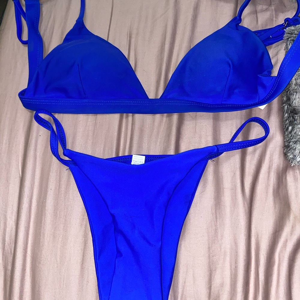 bright blue bikini